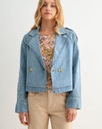 Vintage Wash Cropped Denim Trench