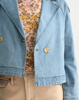Vintage Wash Cropped Denim Trench