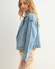 Vintage Wash Cropped Denim Trench