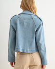 Vintage Wash Cropped Denim Trench