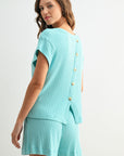 Aqua Sky Cozy Rib Tee