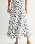 Caramel Cadet Blue Multi Bias Maxi Skirt