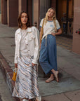 Caramel Cadet Blue Multi Bias Maxi Skirt