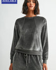 Charcoal Plus-Size Long Sleeve Seamed Sweatshirt