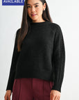 Black Sleeve Mock Neck Sweater