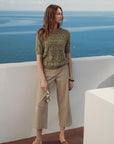 Burlap Wide Crop Patch Pocket Pant