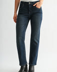 Dark Whisker Wash Petite Dover Straight Leg