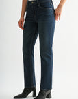 Dark Whisker Wash Petite Dover Straight Leg