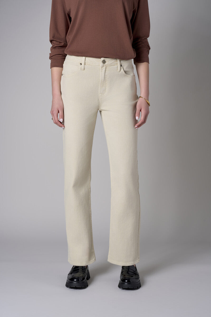 Step up your look with this unique 'Bone White Denim' Dover Straight Leg- White.