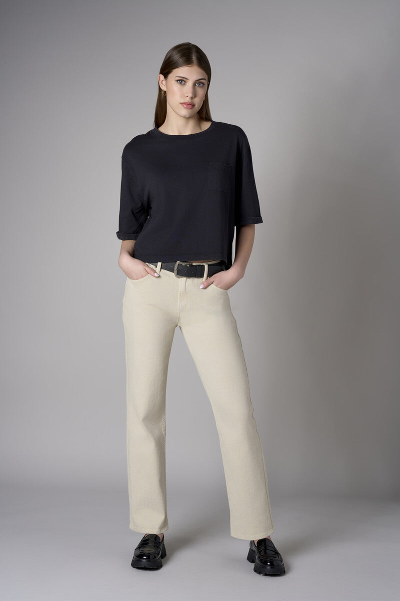Step up your look with this unique 'Bone White Denim' Dover Straight Leg- White.