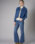 The 'Vintage Crease Wash' Eiffel Flare Leg: designed for vibrant appeal.