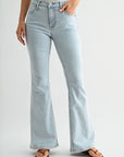 Snow Wash Eiffel Flare Leg Jeans