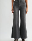 Black Denim Bond Wide Leg