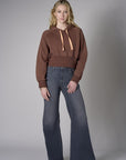 Add a pop of color to your look with the 'Black Denim' Bond Wide Leg.