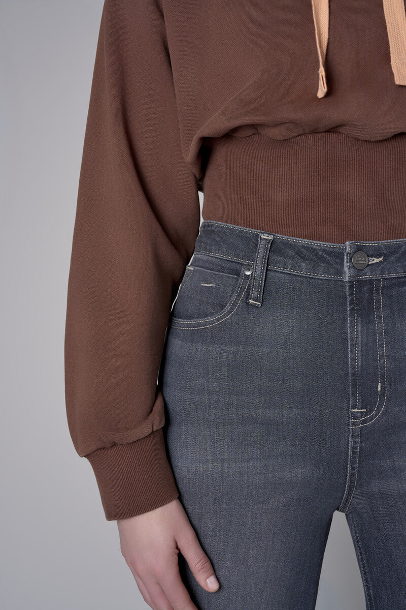 Add a pop of color to your look with the 'Black Denim' Bond Wide Leg.