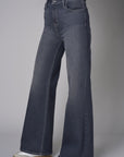 Add a pop of color to your look with the 'Black Denim' Bond Wide Leg.