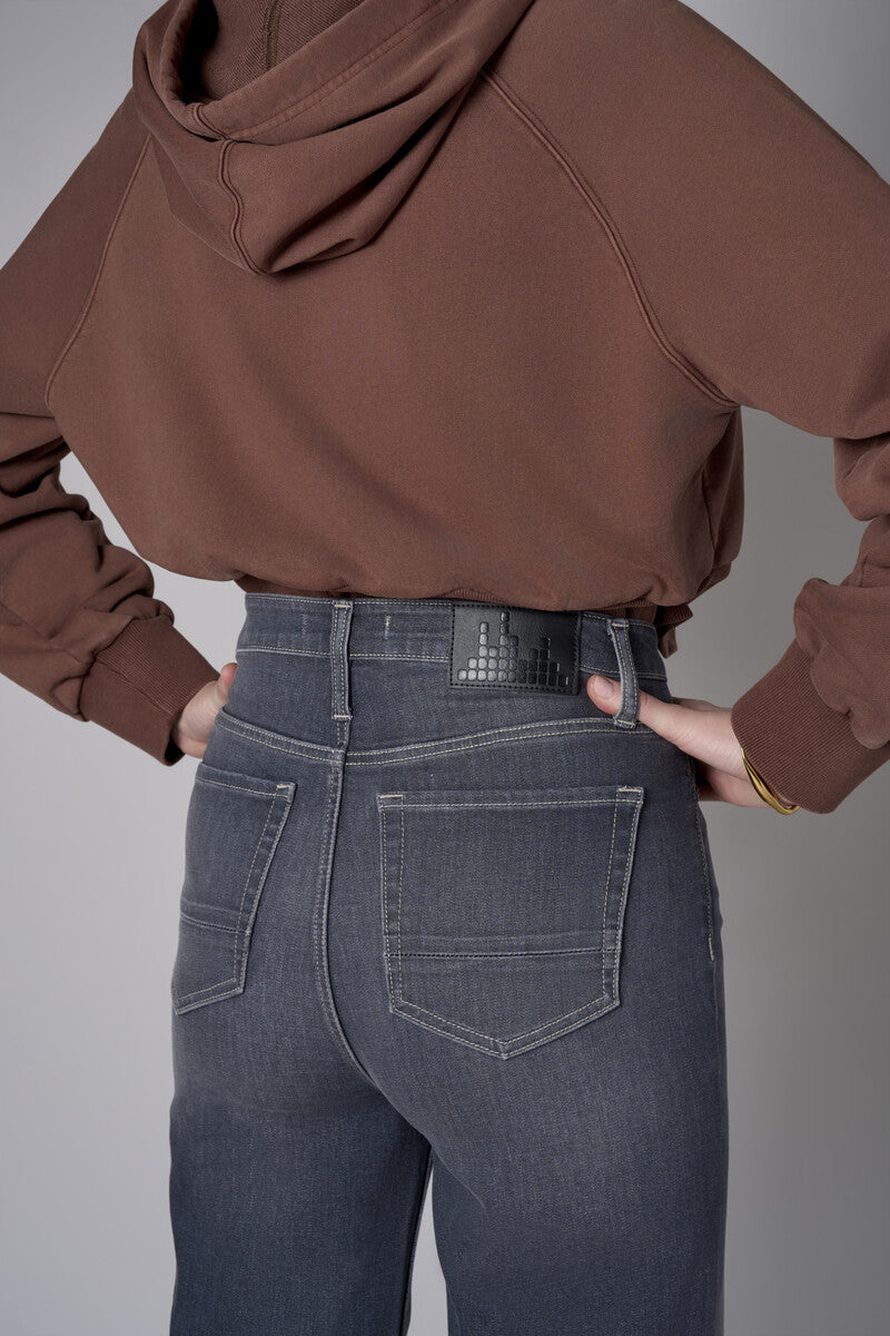 Add a pop of color to your look with the 'Black Denim' Bond Wide Leg.