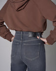 Add a pop of color to your look with the 'Black Denim' Bond Wide Leg.