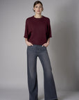 Add a pop of color to your look with the 'Black Denim' Bond Wide Leg.