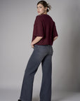 Add a pop of color to your look with the 'Black Denim' Bond Wide Leg.