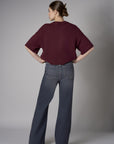 Add a pop of color to your look with the 'Black Denim' Bond Wide Leg.