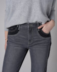 Dark Whisker Wash Two-Tone Straight Leg Jean