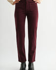 Burgundy Soho Straight Leg Corduroy Pant