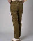 Olive Soho Straight Leg Corduroy Pant