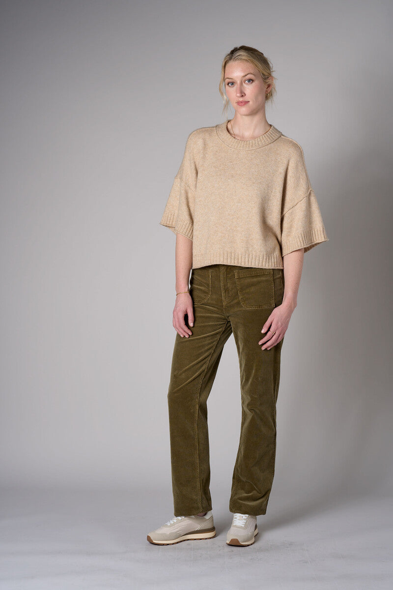 Olive Soho Straight Leg Corduroy Pant