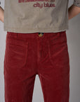 Maroon Soho Straight Leg Corduroy Pant