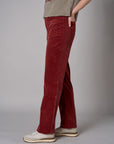 Maroon Soho Straight Leg Corduroy Pant