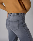 Gray Wash Patch Pocket Tapered Jean