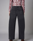 Dark Vintage Wash Relaxed Barrel Leg Jean