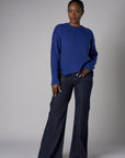 Indigo Wash Patch Pocket Wide Leg Jean