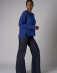 Indigo Wash Patch Pocket Wide Leg Jean