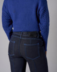 Indigo Wash Patch Pocket Wide Leg Jean