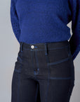 Indigo Wash Patch Pocket Wide Leg Jean