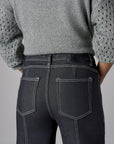 Gray Patch Pocket Wide Leg Jean