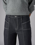 Gray Patch Pocket Wide Leg Jean