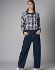 Indigo Wash Barrel Leg Jean