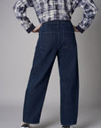 Indigo Wash Barrel Leg Jean
