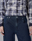 Indigo Wash Barrel Leg Jean