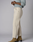 Make a statement in our refined 'Bone White Denim' Slim Barrel Leg Jean.