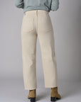 Make a statement in our refined 'Bone White Denim' Slim Barrel Leg Jean.