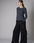 Love your look in the exclusive 'Black' Wide Leg Cargo Pant.