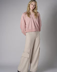 The perfect blend of style and color: 'Bone White' Wide Leg Cargo Pant.