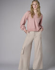 The perfect blend of style and color: 'Bone White' Wide Leg Cargo Pant.