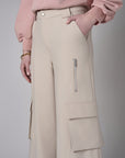 The perfect blend of style and color: 'Bone White' Wide Leg Cargo Pant.