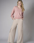 The perfect blend of style and color: 'Bone White' Wide Leg Cargo Pant.