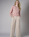 The perfect blend of style and color: 'Bone White' Wide Leg Cargo Pant.